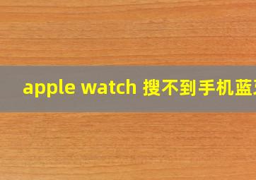 apple watch 搜不到手机蓝牙